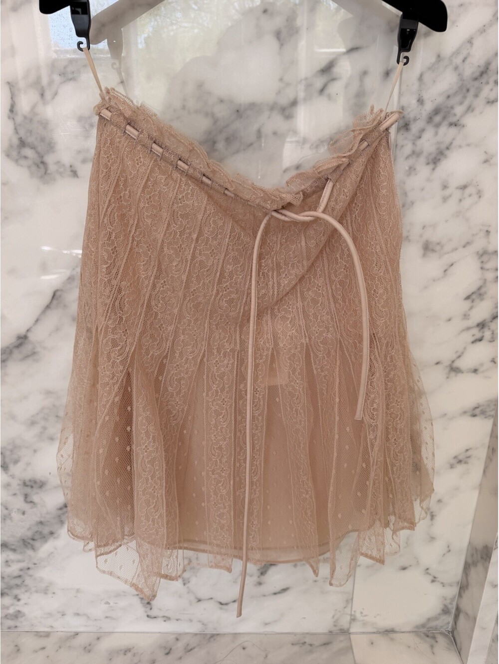 Valentino Lace Skirt Size 8 Nude Blush Pink Made in Italy NWT $2790 AS IS